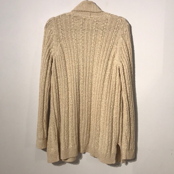 Anthropologie cream open knitted chunky cardigan size medium - Picture 7 of 9